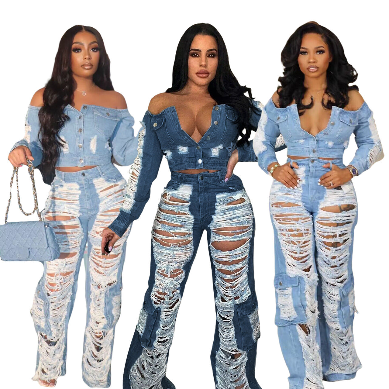 Women's Fashion Individual Casual Ripped Jeans