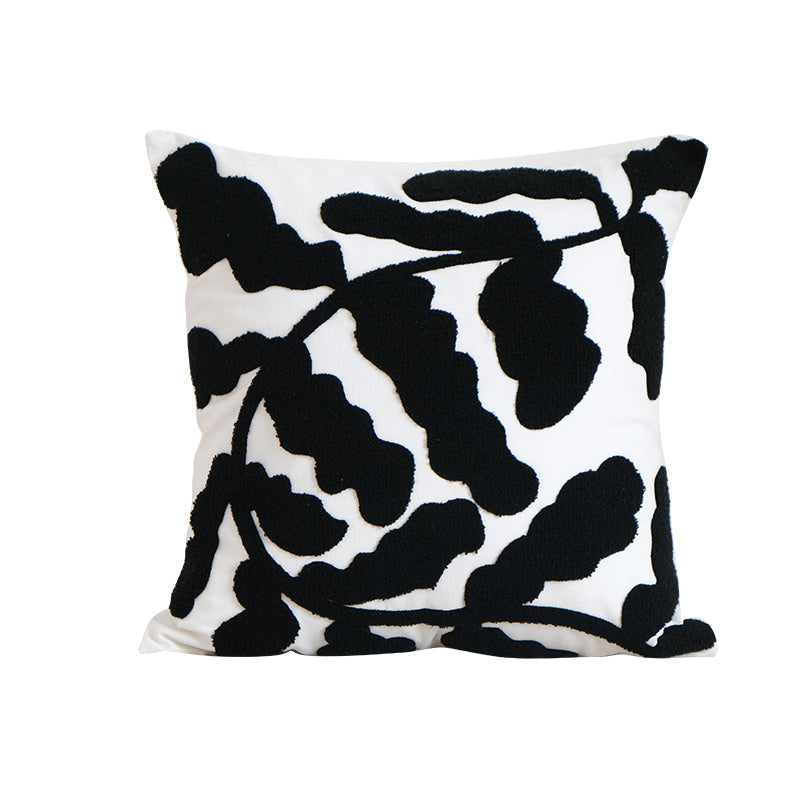 Modern Jane Wave Dot Geometric Black And White Cushion