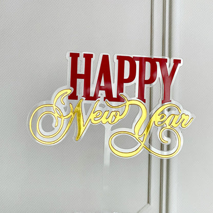 Acrylic New Year Cake Decoration Happy New Year Party Plugin