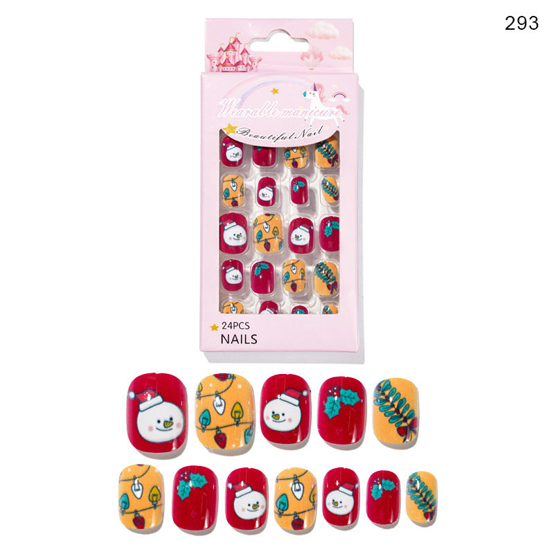 24 piezas de uñas navideñas para niños