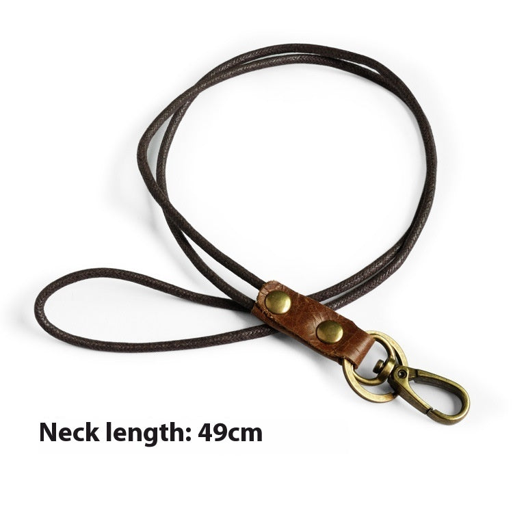 Home First Layer Cowhide Vintage Wrist Key Lanyard