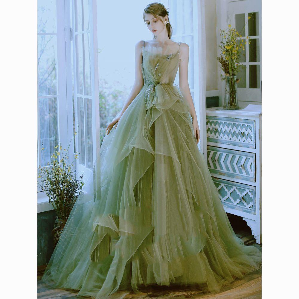 Vestido informal versátil estilo bosque verde para mujer