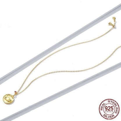 Collar de oro real con elefante en relieve Love Animals