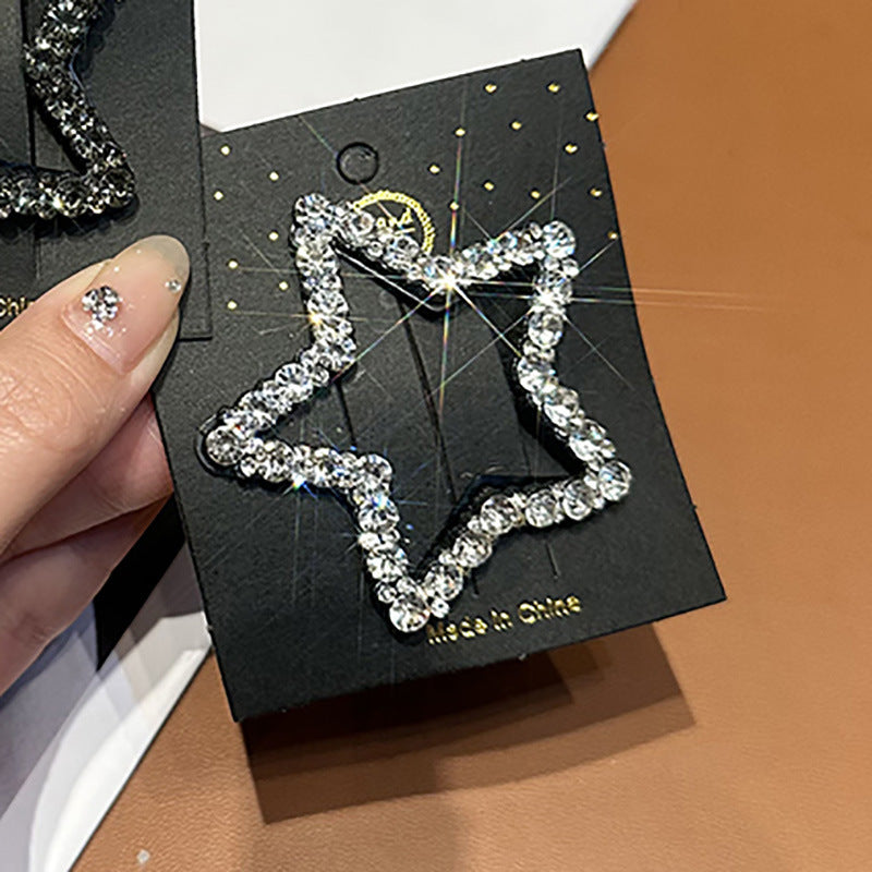 Horquilla de estrella con diamantes de imitación de alta gama, tocado femenino dulce y moderno