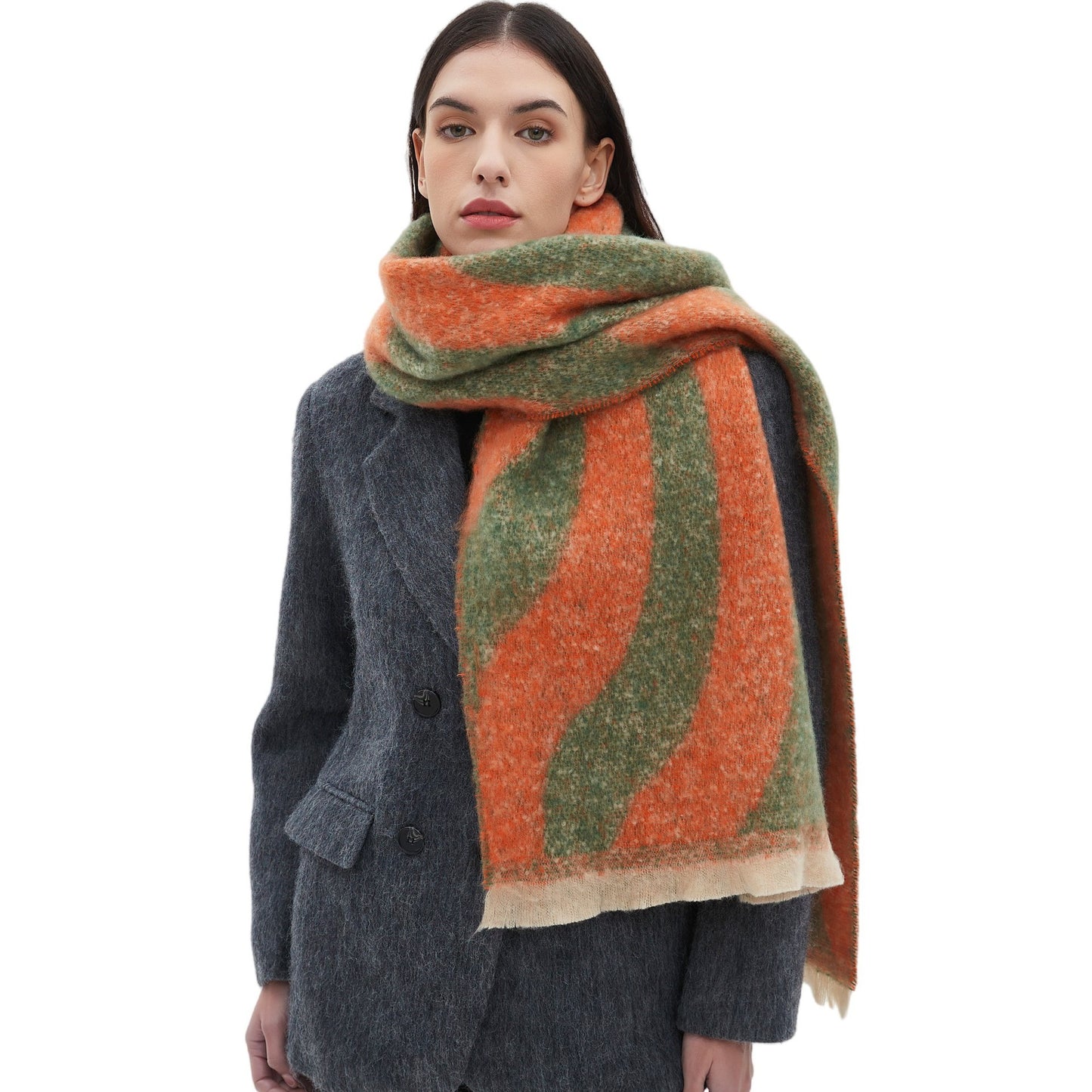 Bufanda de jacquard de hilo circular de estilo europeo y americano para otoño e invierno