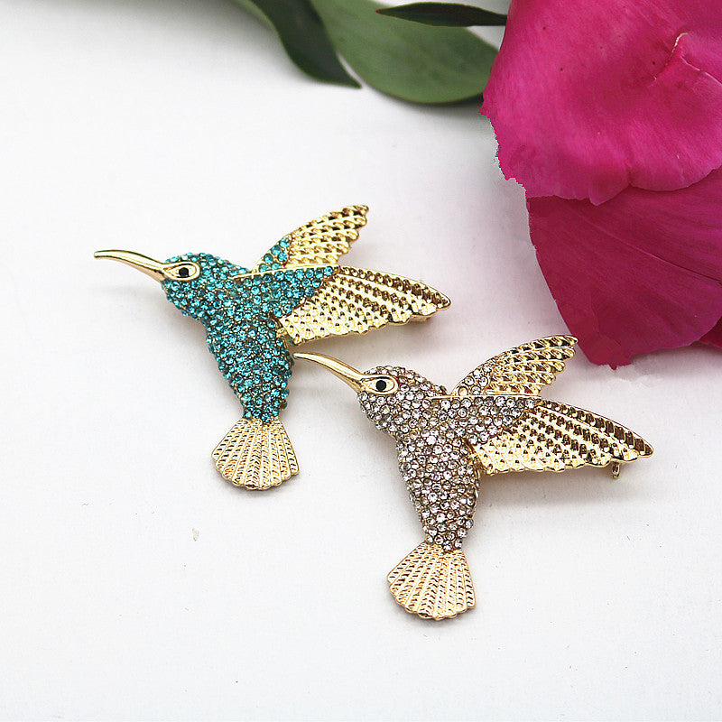 Broche retro de colibrí lindo para mujer