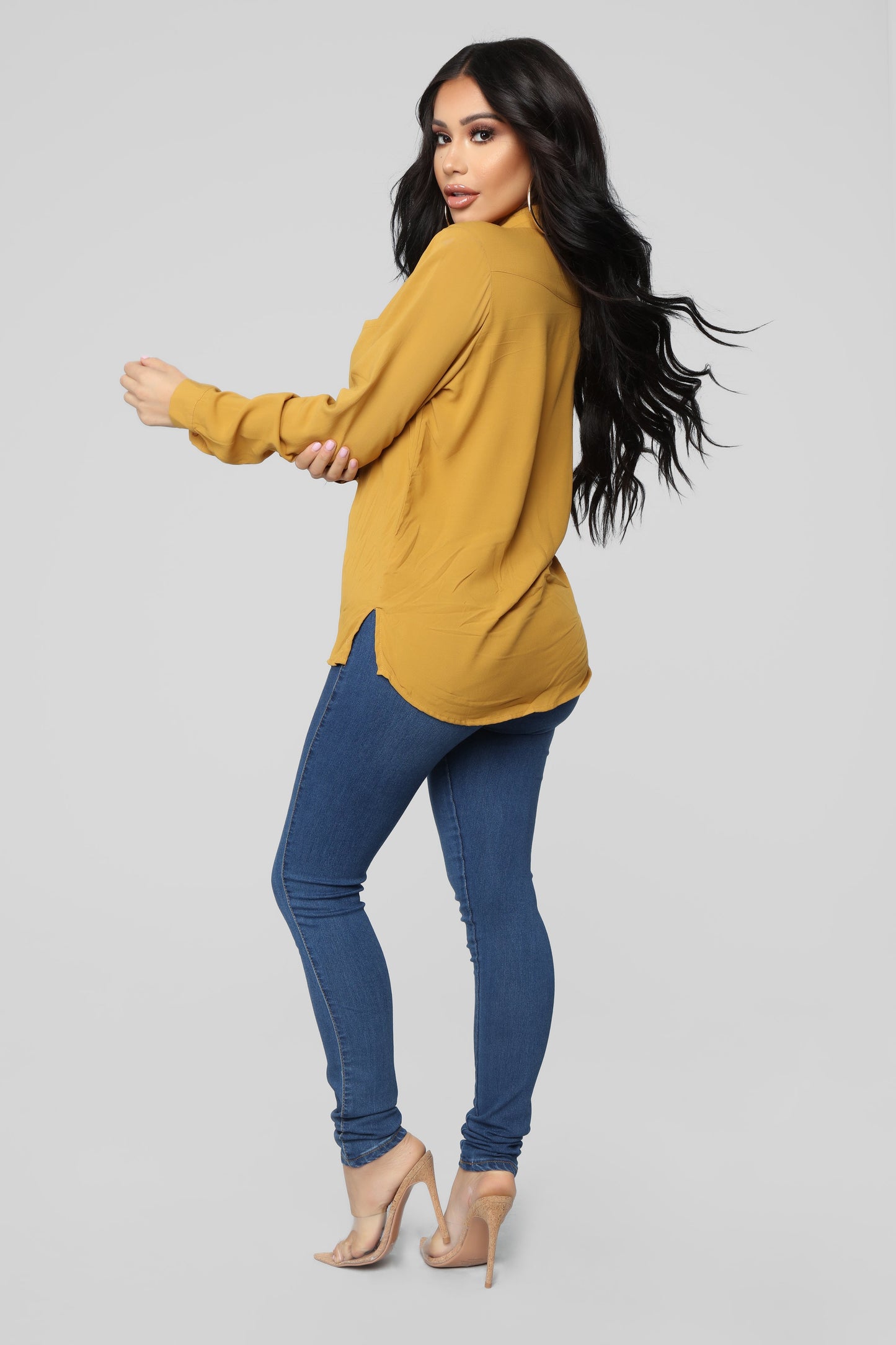 Aurora Woven Top - Mustard