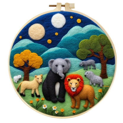 Wool Felt Painting With Embroidery Frame Needle Felt Supplies Suitable For Beginners