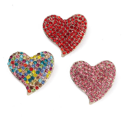 Broche de diamantes en forma de corazón para mujer, broche vintage con diamantes de imitación