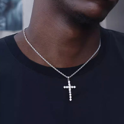 S925 Sterling Silver Cross Necklace for Men and Women