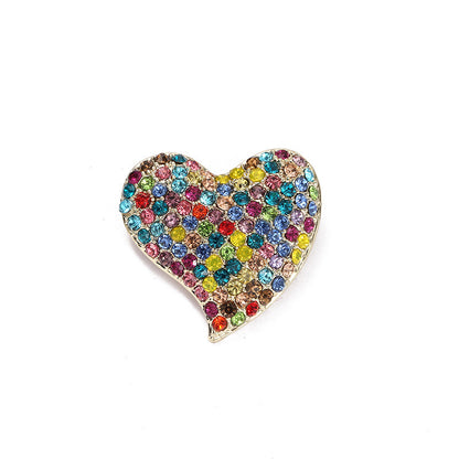 Broche de diamantes en forma de corazón para mujer, broche vintage con diamantes de imitación