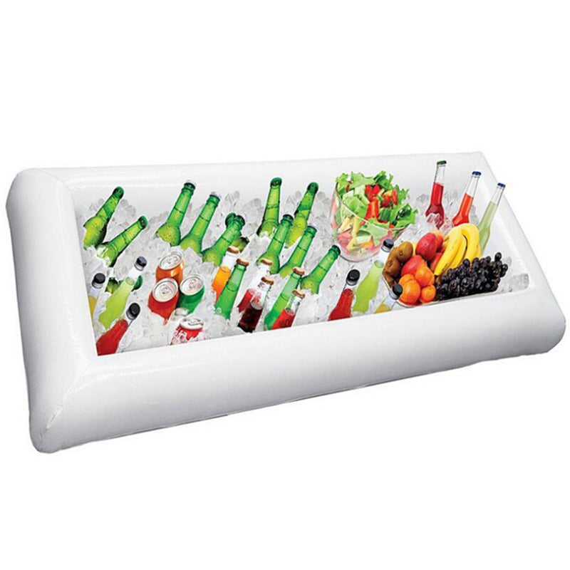 Bandeja de mesa flotante con barra de agua inflable de verano con cojín de aire y soporte para alimentos y bebidas