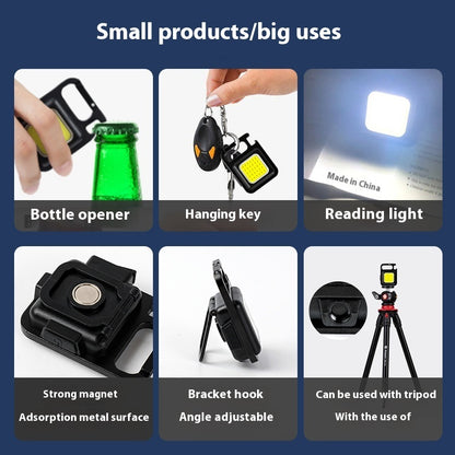 Wholesale Strong Light Keychain Light Rechargeable Household Magnetic Suction Emergency Light Outdoor Portable Mini Torch