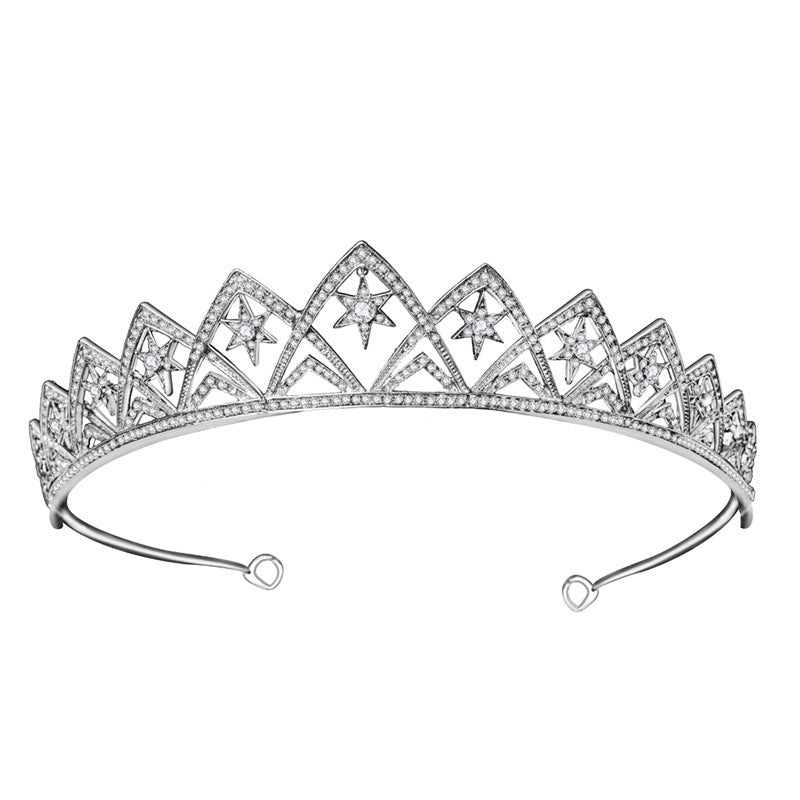 Diadema con corona de novia XINGX para boda europea