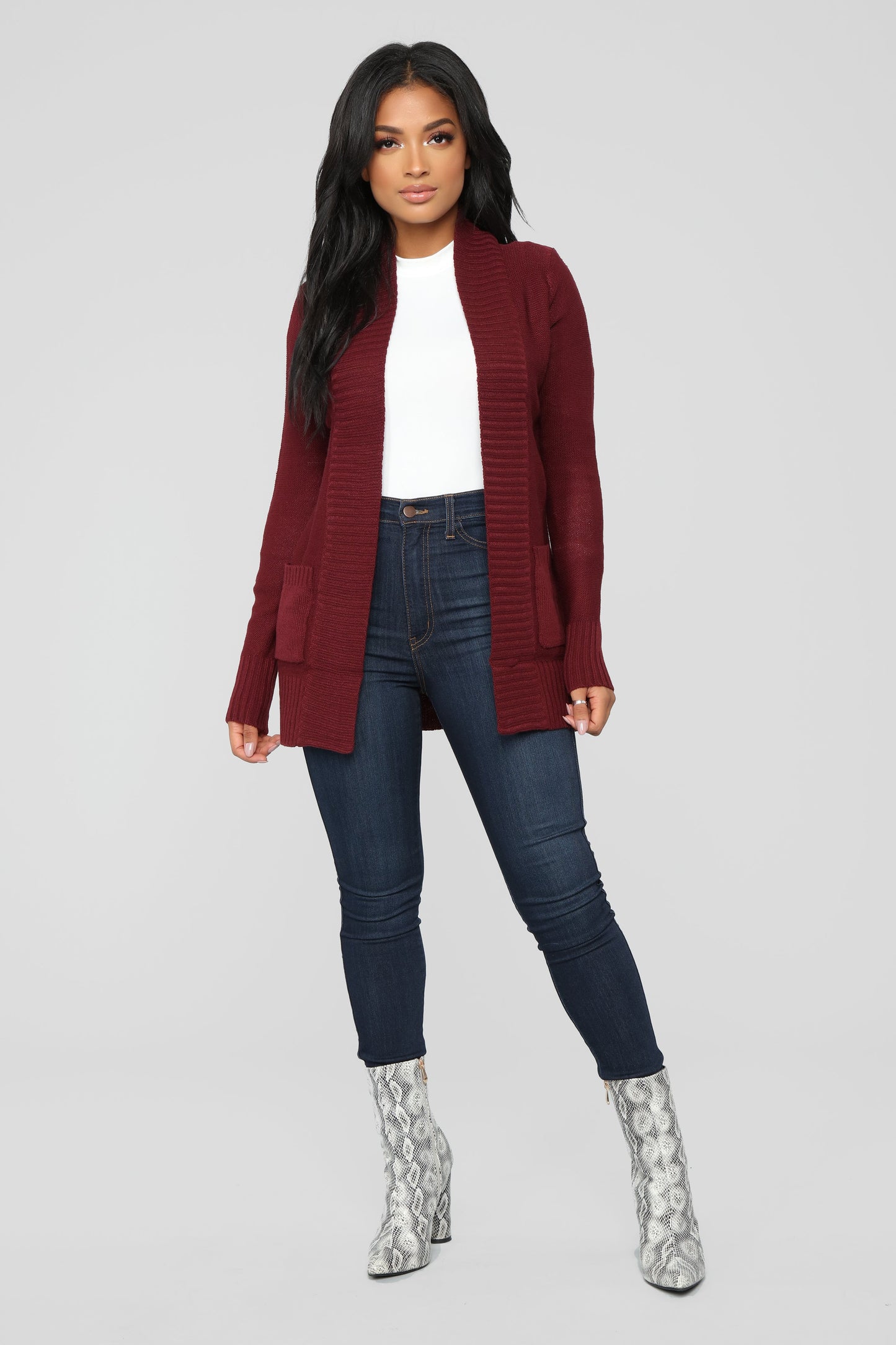 Moments After Cardigan - Burgundy