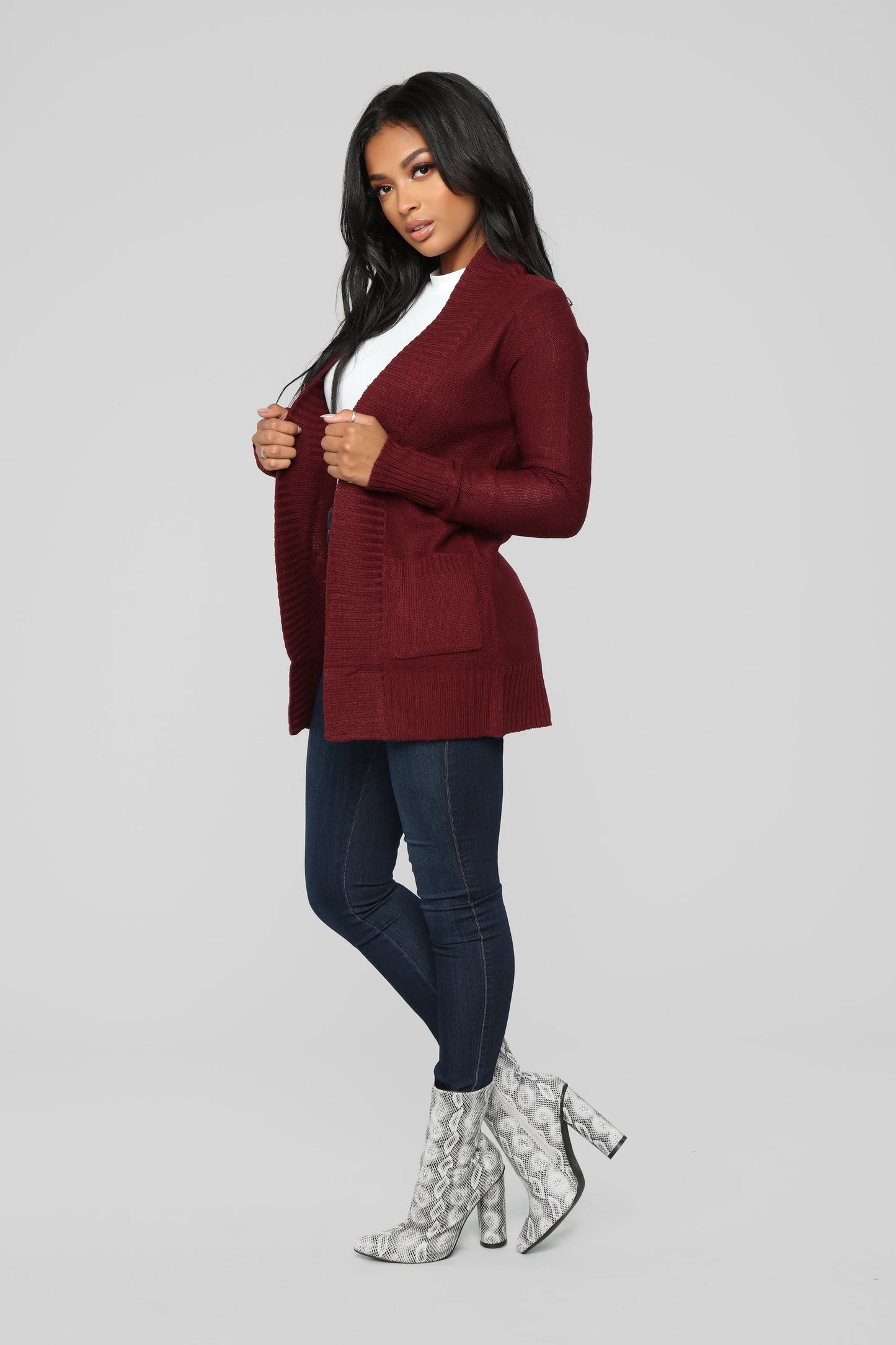 Moments After Cardigan - Burgundy