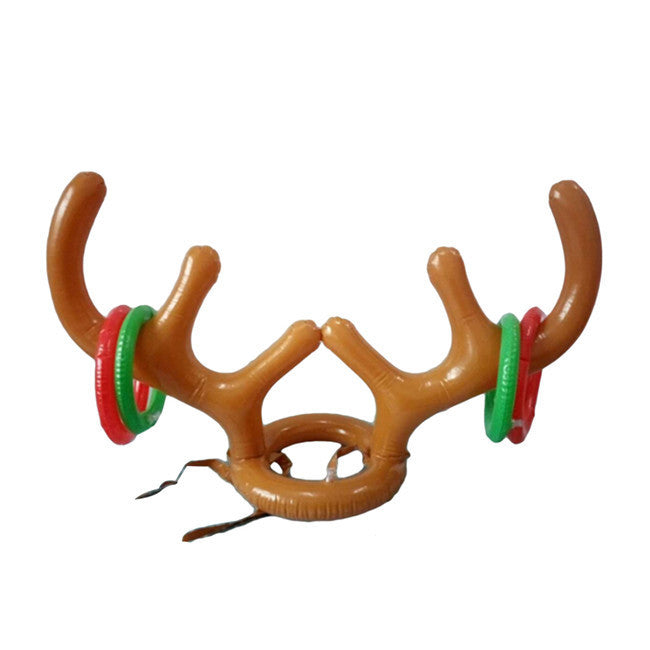 Christmas Game Inflatable Reindeer Antler Hat Ring Toss Christmas Gift