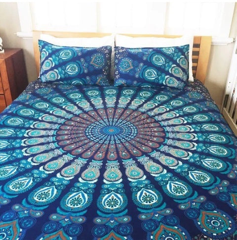 Blue Peacock Man Tapestry