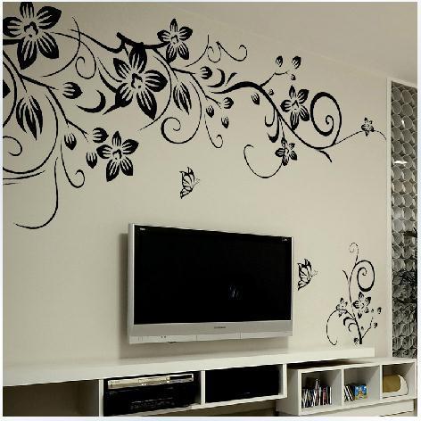 Adhesivo de vinilo para pared, diseño de flores