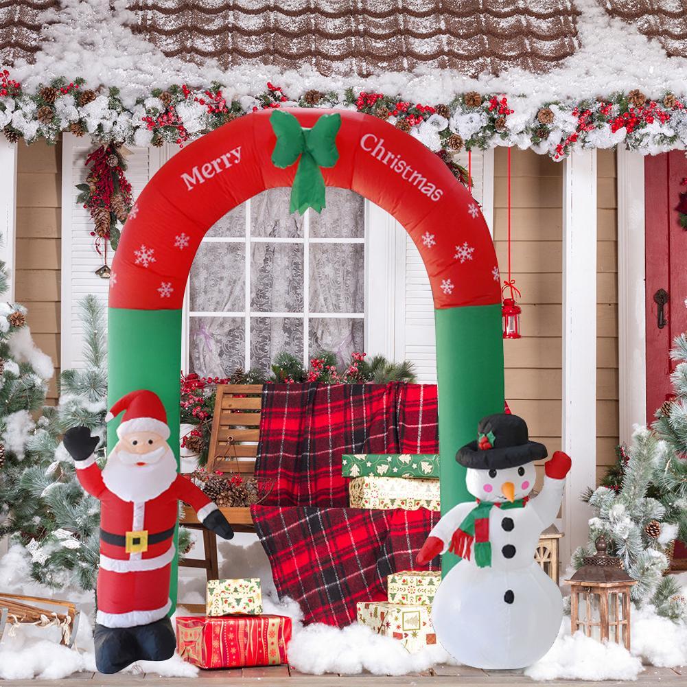 Arco gigante inflable de Papá Noel, muñeco de nieve, para jardín, patio, adornos navideños, festivales, fiestas, decoración de Año Nuevo