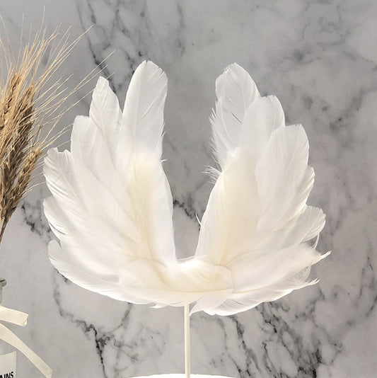 Feather wings cake decoration card