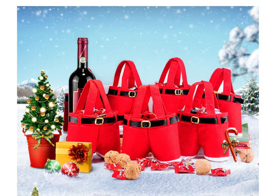 Venta caliente de Navidad, bolsa navideña roja, bolsa navideña para dulces de boda