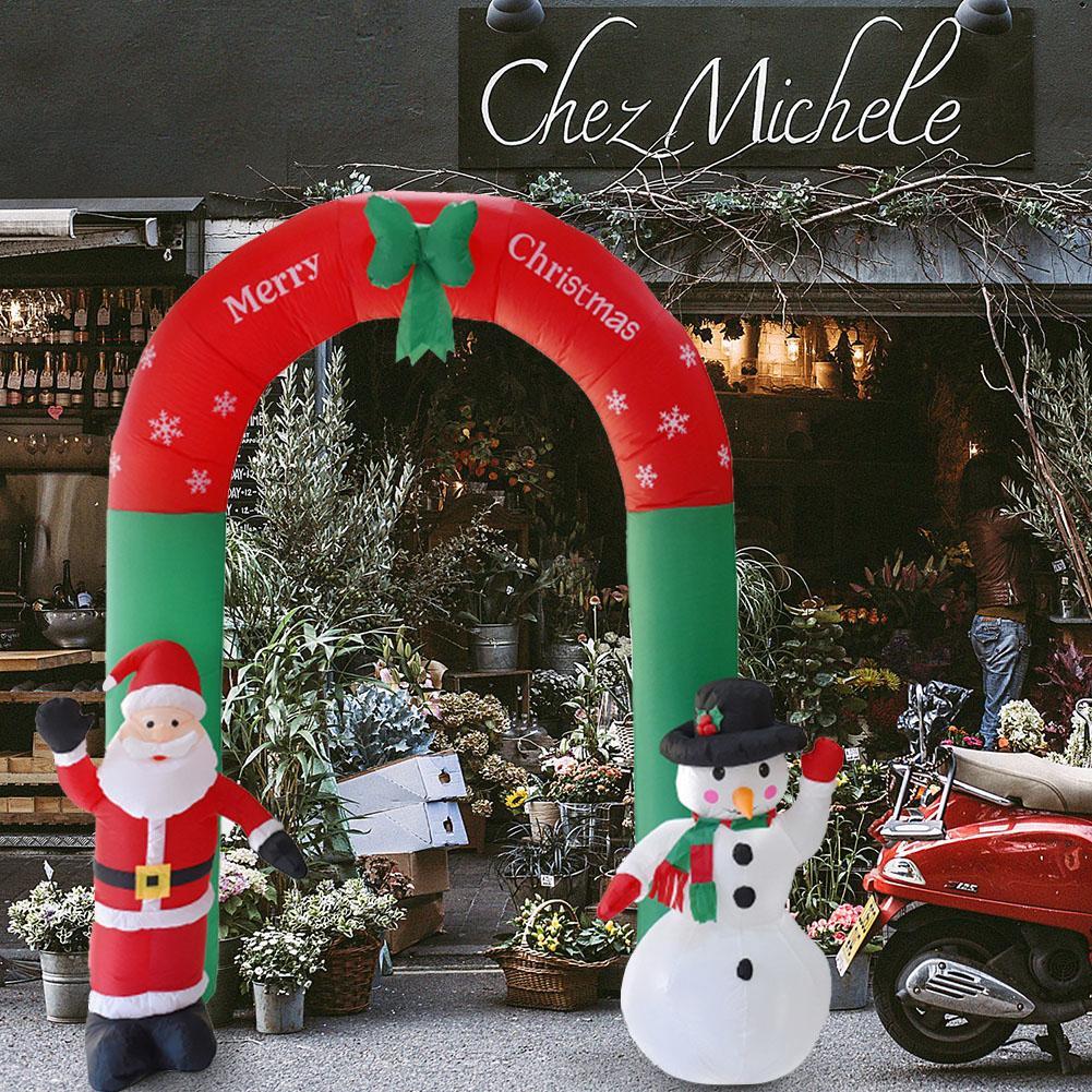 Arco gigante inflable de Papá Noel, muñeco de nieve, para jardín, patio, adornos navideños, festivales, fiestas, decoración de Año Nuevo