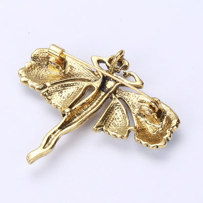 European And American Enamel Dripping Double Butterfly Brooch