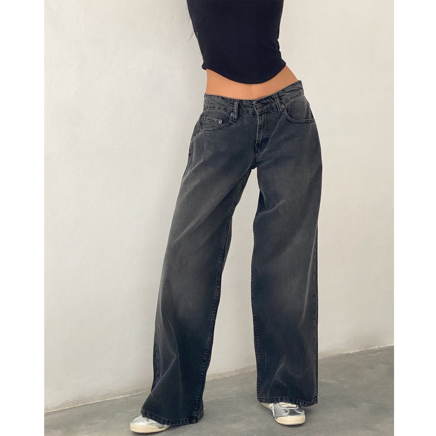 Pantalones vaqueros de pierna ancha para mujer