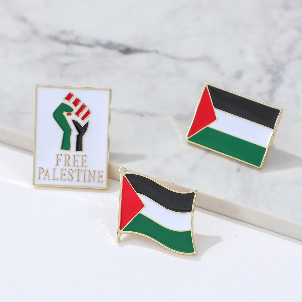 Broche de moda sencillo con la bandera de Palestina gratis