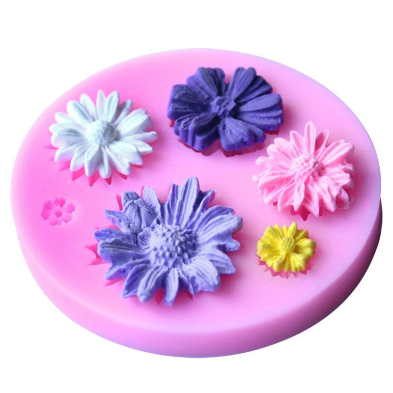 DIY Lovely 3D Flower Fondant Cake Mold Silicone Mould