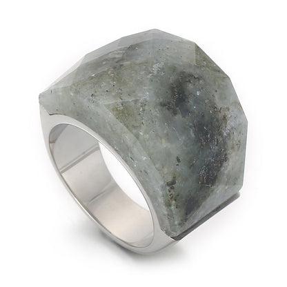 Anillo de piedra natural de moda para mujer