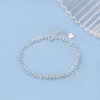 Pulsera de corazón de plata S925 con temperamento sencillo en forma de corazón