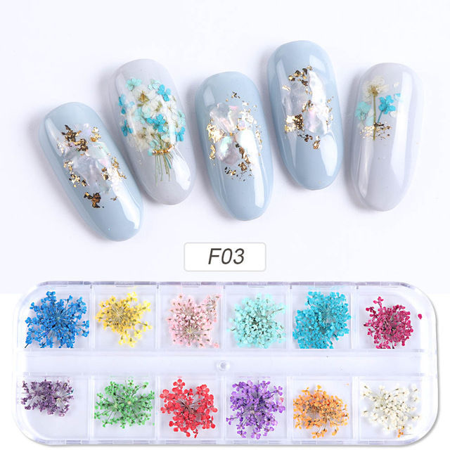 Nail Art Dried Flowers