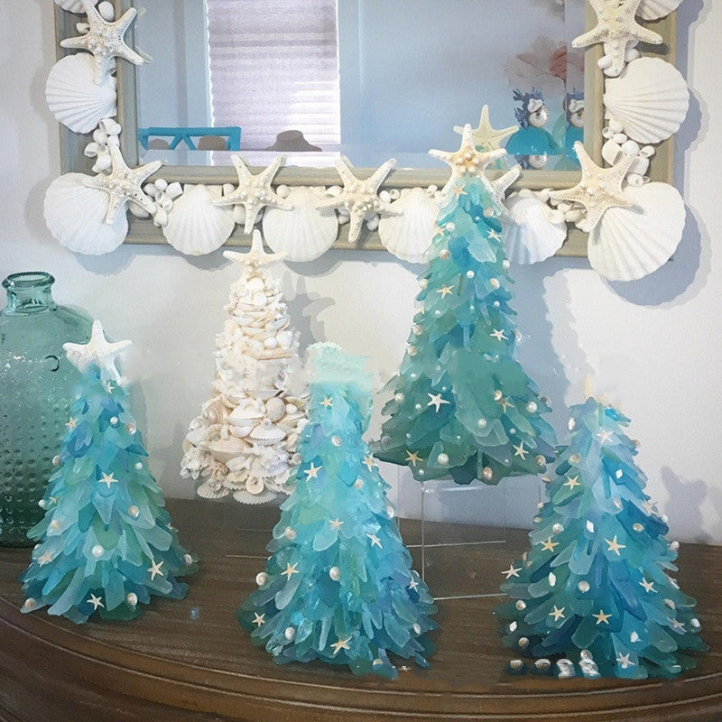 Decoración navideña DIY Árbol de Navidad azul Cristal Decoración creativa y única