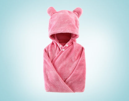 Cotton baby care hooded bath towel