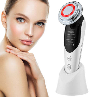 Masajeador facial 7 en 1 EMS con microcorriente, luz de color, vibración, LED, dispositivo de belleza para el cuidado de la piel