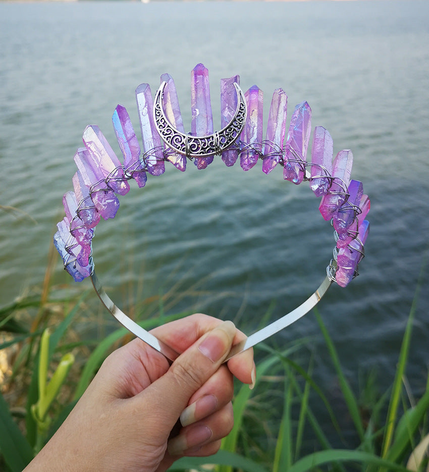 Diadema con accesorios de luna de color sirena