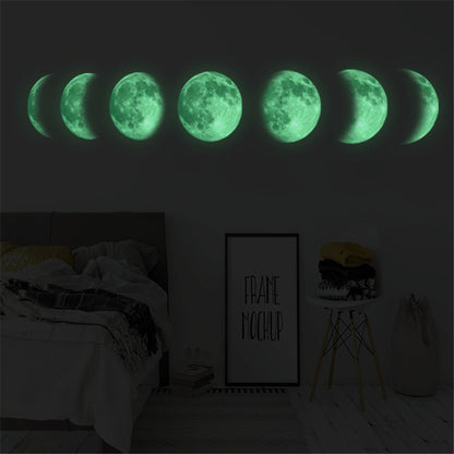 Pegatinas de pared con mapa de luna luminosa que cambian de mapa