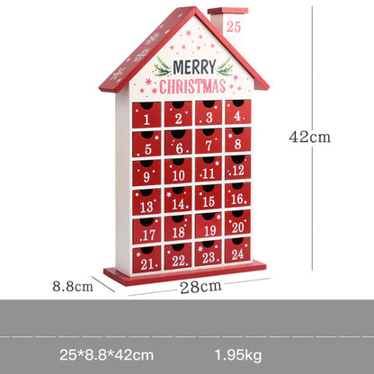 Calendario de madera con decoración navideña 