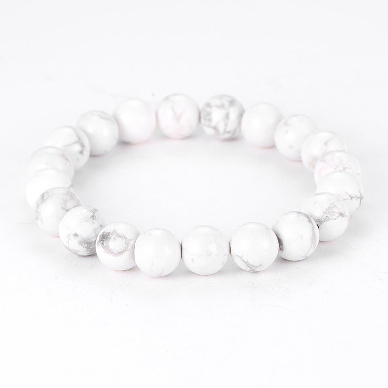 Grade A White Turquoise Single Circle Stretch Bracelet