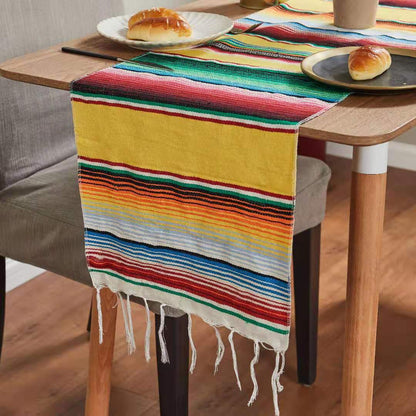 Flag Woven Tablecloth Tassel Blanket Beach Blanket Beach Mat