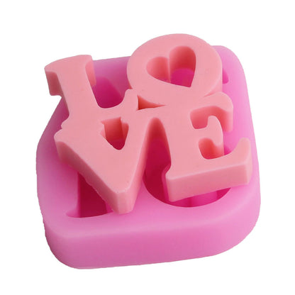 Love silicone mold wedding decoration fondant cake