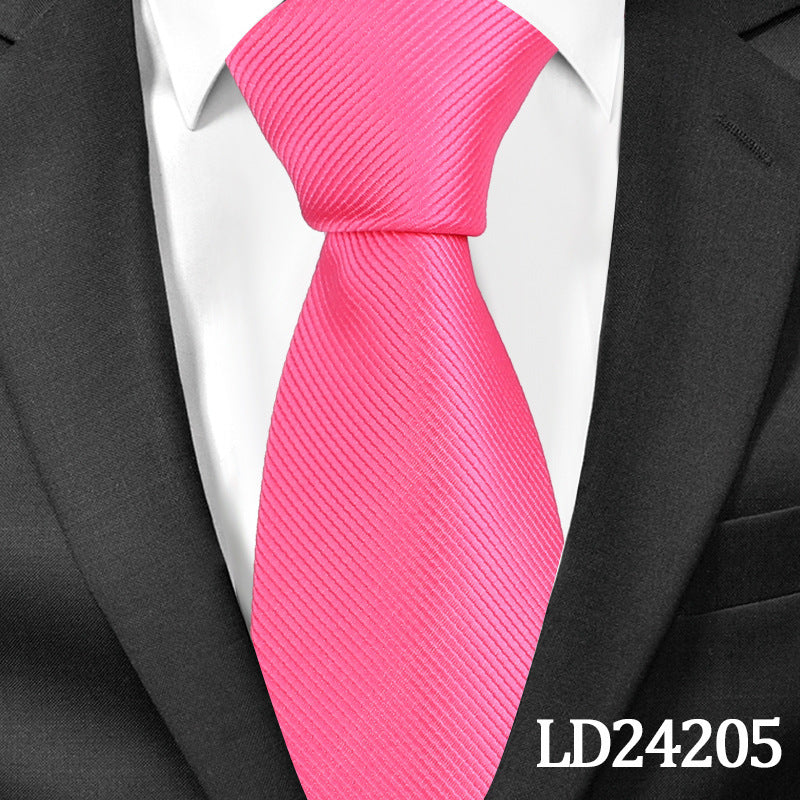 Corbata clásica de rayas de poliéster lisa de 6 cm, corbata de algodón y lino de color liso, corbatas brillantes con broches y alfileres, accesorios de vestir para hombres