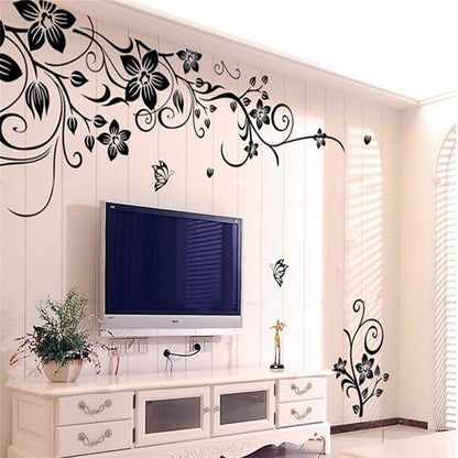 Adhesivo de vinilo para pared, diseño de flores