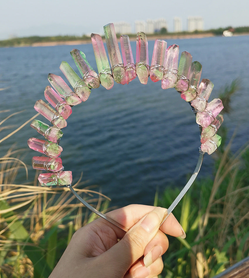 Diadema con accesorios de luna de color sirena