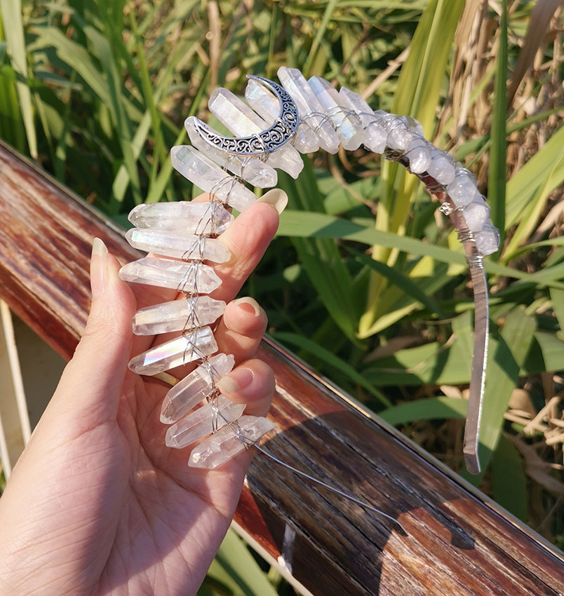 Diadema con accesorios de luna de color sirena