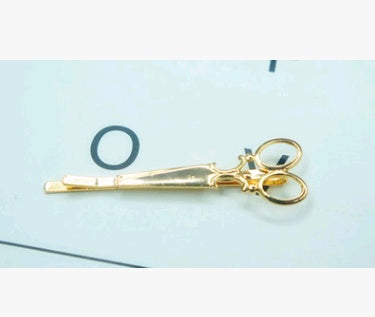 Gold scissors alloy hairpin creative hairpin small clip scissors hairpin word clip