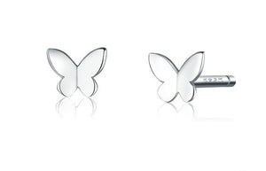 Simple Butterfly Sterling Silver Stud Earrings