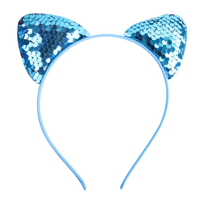 Quicksand Children's Cartoon Sweet Headband Hairpin Flip Scale Sequined Cat Ears Accessory